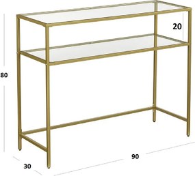 Συρταριέρα Χρυσό / Διάφανο CLEZUA 90x30x80