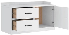 vidaXL Πάγκος διαδρόμου "SANDNES" Λευκό 87x40x50 εκ. Πεύκο μασίφ ξύλο