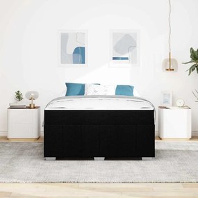 vidaXL Σκελετός Κρεβατιού με στρώμα Μαύρο 140 x 200 cm ύφασμα