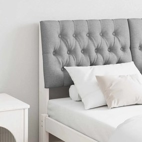 vidaXL Ταπετσαρισμένο κεφαλάρι Ανοιχτό γκρι 140 cm