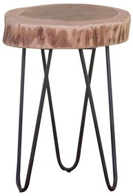 Τραπεζάκι FUEGO +/-35x35  H.45 Ακακία Φυσικό/Μεταλλικό Μαύρο