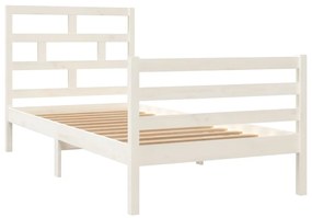 vidaXL Πλαίσιο Κρεβατιού Λευκό 90 x 200 εκ. από Μασίφ Ξύλο Πεύκου