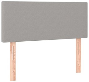 vidaXL Κρεβάτι Boxspring με Στρώμα &amp; LED Αν.Γκρι 100x200 εκ Υφασμάτινο