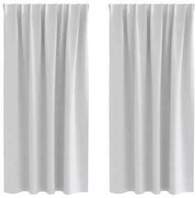vidaXL Κουρτίνες με κουρτίνες 2 pcs Ανοιχτό γκρι Πολυεστέρας