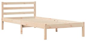 vidaXL Κρεβάτι με κεφαλάρι Καφέ 210 x 90 cm Μασίφ ξύλο πεύκου