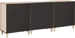 vidaXL Πλαϊνό γραφείο 3 pcs Λευκό 180 x 33,5 x 75 εκ.