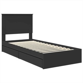 vidaXL Κρεβάτι Αποθήκης Μαύρο 100 x 200 cm Επεξεργασμένο ξύλο