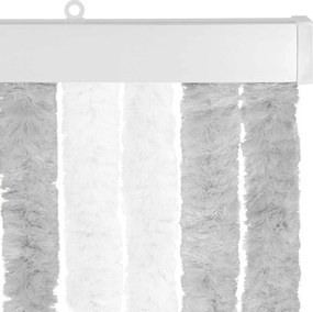 vidaXL Κουρτίνα εντόμων Chenille Ανοιχτό Γκρι και Λευκό 100 x 200 cm