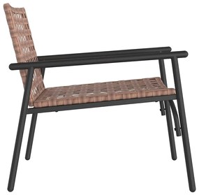 vidaXL Καρέκλα Κήπου 2 pcs Μαύρο 79 x 56 x 73.5 εκ. συνθετικό ρατάν