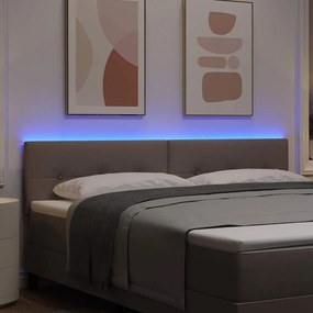 vidaXL LED κεφαλάρι με LED ταινίες φωτός Taupe 180 cm ύφασμα