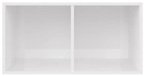 Έπιπλο Δίσκων Βινυλίου Γυαλ. Λευκό 71x34x36 εκ. Επεξεργ. Ξύλο - Λευκό