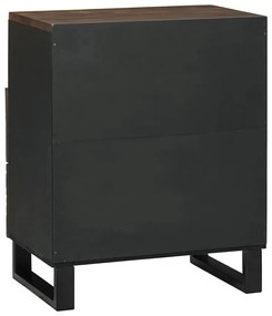 vidaXL Κομοδίνο με συρτάρι Καρυδιά 50 x 33 x 60 εκ Μασίφ ξύλο μάνγκο