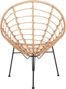 ΠΟΛΥΘΡΟΝΑ ΤΥΠΟΥ ΦΩΛΙΑ ΜΕΤΑΛΛΙΚΗ ALLEGRA HM5458.11 ΜΕ WICKER ΜΠΕΖ 73x78x88Υεκ.
