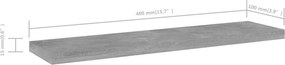 vidaXL Ράφια Βιβλιοθήκης 4 τεμ. Γκρι Σκυροδ. 40x10x1,5 εκ. Επεξ.Ξύλο