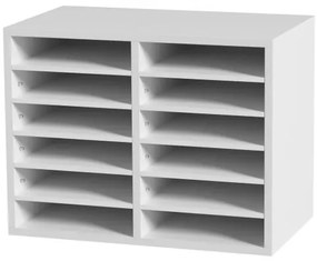 VEVOR Literature Organizers, 12 Compartments Office Mailbox with Adjustable Shelves, Wood Literature Sorter 20.4x12x16.1 inches for Office, Home, Classroom, Mailrooms Organization, EPA Certified White