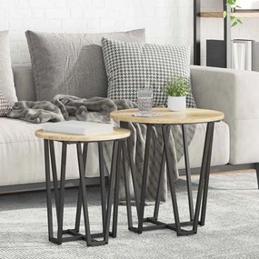 vidaXL Φινιρίσματα Τραπεζιών 2 pcs Βελανιδιά Σονομά και Μαύρο