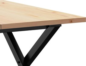 vidaXL Τραπεζάκι Σαλονιού Πλαίσιο X 60x60x40εκ Μασίφ Πεύκο/Ατσάλι