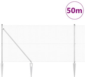 vidaXL Συρμάτινος Φράκτης  με 13 Στήλες Φράκτη 1.2x50 μ Γαλβανισμένος Χάλυβας