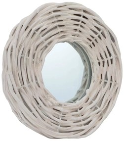 Καθρέφτες 3 τεμ. Λευκοί 15 εκ. από Wicker - Λευκό