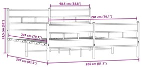 ΣΚΕΛΕΤΟΣ ΚΡΕΒ. ΧΩΡΙΣ ΣΤΡΩΜΑ SONOMA ΔΡΥΣ 200X200 ΕΚ. ΜΕΤΑΛΛΙΚΟ 3308475