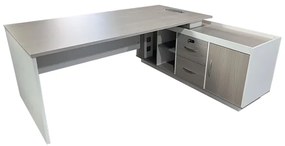 Intrahome Γραφείο εργασίας επαγγελματικό Armadi Intrahome γωνιακό σε sonoma-λευκή απόχρωση 200x90x75εκ | SKU: INTRAPA-478111114