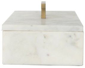 Artekko Marble Κοσμηματοθήκη Κουτί Διακοσμητικό Μάρμαρο Μέταλλο Λευκό Χρυσό (36.8x15.2x10.2)cm