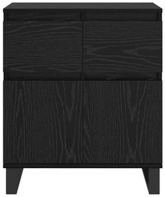 vidaXL Πλαϊνό γραφείο με συρτάρι Μαύρη Οξυά 60 x 35 x 70 cm
