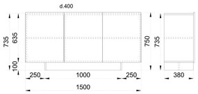 INTRO ΜΠΟΥΦΕΣ SONOMA ΣΚΟΥΡΟ CEMENT ΣΚΟΥΡΟ 150x40xH79,5cm