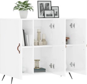 vidaXL Ντουλάπι Γυαλιστερό Λευκό 90 x 34 x80 εκ. Επεξεργασμένο Ξύλο