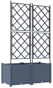 vidaXL Κηποτινάκι με Τρέλα 2 pcs Γκρι 80 x 40 x 143 εκ. PP