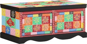 vidaXL Τραπεζάκι σαλονιού πολύχρωμο 90x50x40 cm μασίφ ξύλο Mango