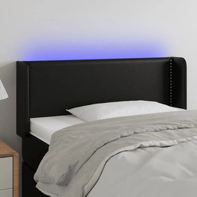 Κεφαλάρι Κρεβατιού LED Μαύρο 93x16x78/88 εκ. Συνθετ. Δέρμα 3123174