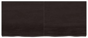 vidaXL Επιφάνεια Τραπεζιού Σκούρο Καφέ 140x60x(2-6)εκ Επεξ. Μασίφ Δρυς