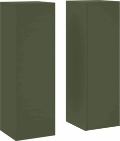 vidaXL Βάση φυτών 2 pcs Λαδί 24 x 24 x 75 εκ. Ατσάλι