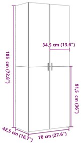 ΝΤΟΥΛΑΠΑ ΚΑΠΝΙΣΤΗ ΔΡΥΣ 70X42,5X185 ΕΚ. ΑΠΟ ΕΠΕΞΕΡΓΑΣΜΕΝΟ ΞΥΛΟ 3281424