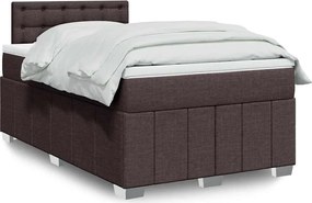 vidaXL Κρεβάτι Boxspring με Στρώμα Σκούρο Καφέ 120x200 εκ. Υφασμάτινο