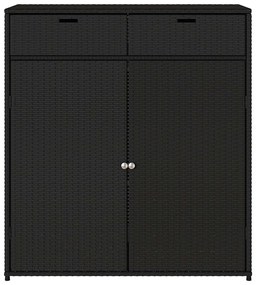 vidaXL Ντουλάπι Αποθήκευσης Κήπου Μαύρο 105x55x113 εκ. από Συνθ. Ρατάν