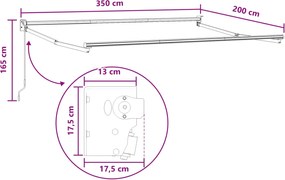 vidaXL Αναδιπλούμενη τέντα Άμμος 3,5 x 2 m