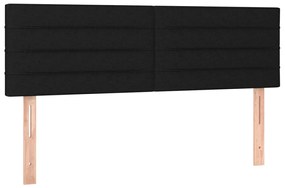 vidaXL Κρεβάτι Boxspring με Στρώμα &amp; LED Μαύρο 140x200 εκ. Υφασμάτινο