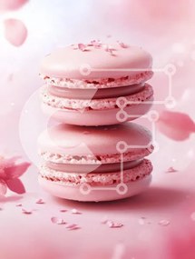 Σετ των 2 Intra Συλλεκτικό Ξύλινο Παζλ Plywood  4mm - Ροζ Macarons με Floral τόνους Σε Ξύλινο Κουτί - Διαστάσεις: 10x10 cm – 25 κομμάτια