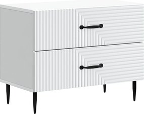 vidaXL Κομοδίνο Λευκό 62 x 34,5 x 47,5 εκ Επεξεργασμένο Ξύλο
