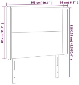 ΚΕΦΑΛΑΡΙ ΚΡΕΒΑΤΙΟΥ LED TAUPE 103X16X118/128 ΕΚ. ΥΦΑΣΜΑΤΙΝΟ 3123762