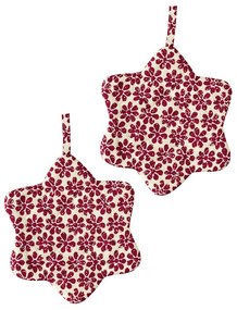 Πιάστρες Κουζίνας Fusion 253 (Σετ 2τμχ) 20cm Bordo Kentia 20x20cm 100% Cotton