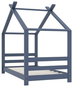 vidaXL Πλαίσιο Κρεβατιού Παιδικό Γκρι 70 x 140 εκ. Μασίφ Ξύλο Πεύκου