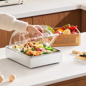 VEVOR Countertop Food Serving Display Container Condiment Dispenser with Lid