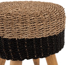 ΣΚΑΜΠΟ BEAM HM7826 ΞΥΛΟ ΤΕΑΚ ΚΑΙ SEAGRASS ΣΕ ΦΥΣΙΚΟ &amp; ΓΚΡΙ Φ43x45Yεκ.