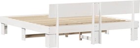 vidaXL Σκελετός Κρεβατιού Λευκό 200 x 200 cm Στερεά ξυλεία πεύκου