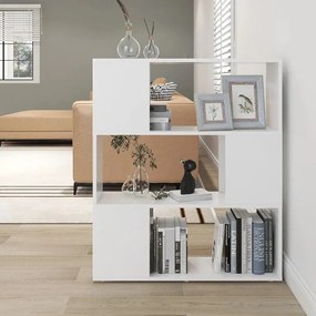 vidaXL Βιβλιοθήκη/Διαχωριστικό Χώρου Λευκό 80x24x94 εκ. Μοριοσανίδα