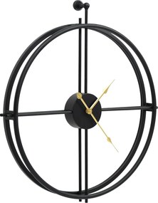 vidaXL Ρολόι Τοίχου Μαύρο 52 εκ. Σιδερένιο