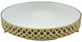 Διακοσμητικός Δίσκος Με Καθρέπτη 834600 26x26x4,3cm Gold Ankor Metal